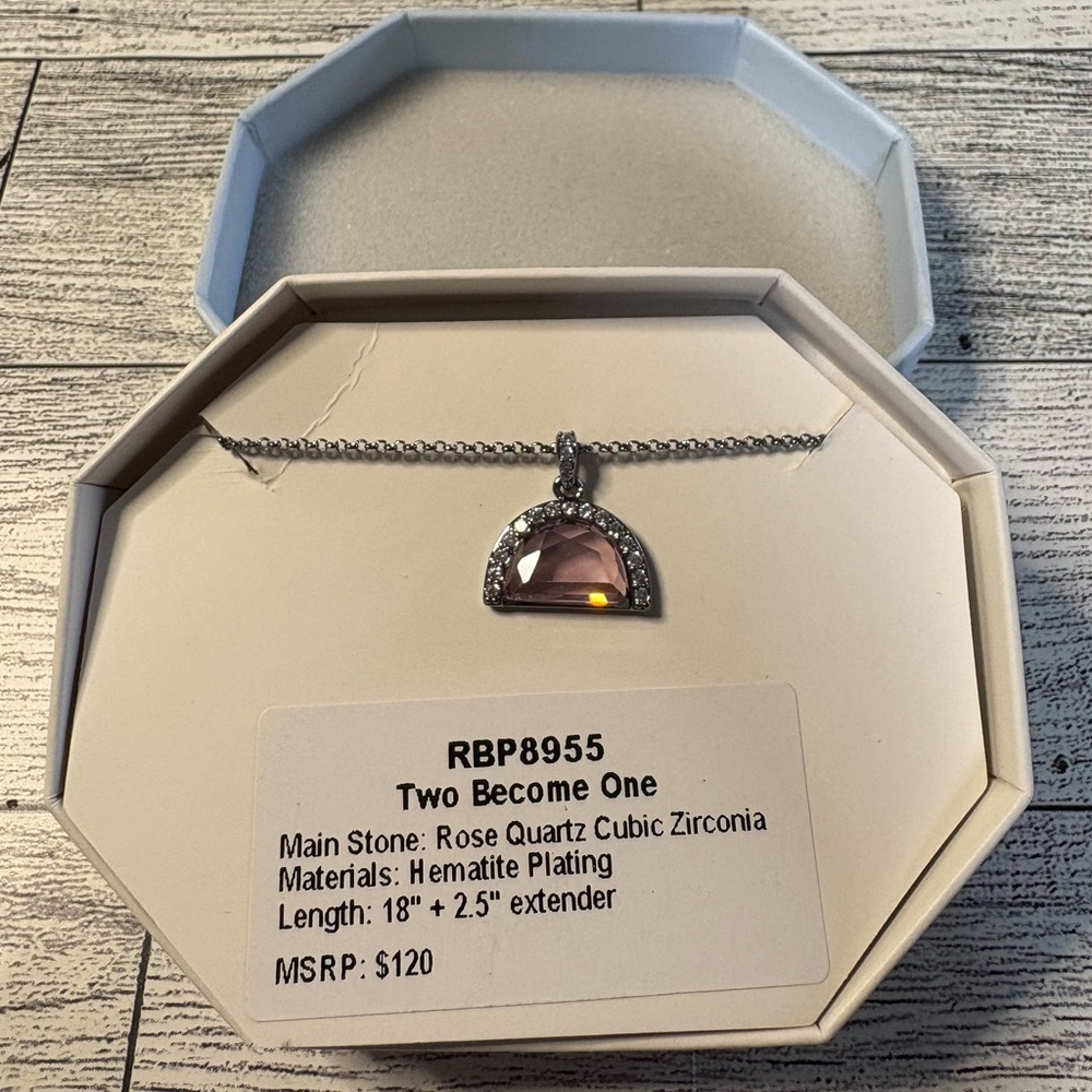 Two Become One Rose Quartz Necklace